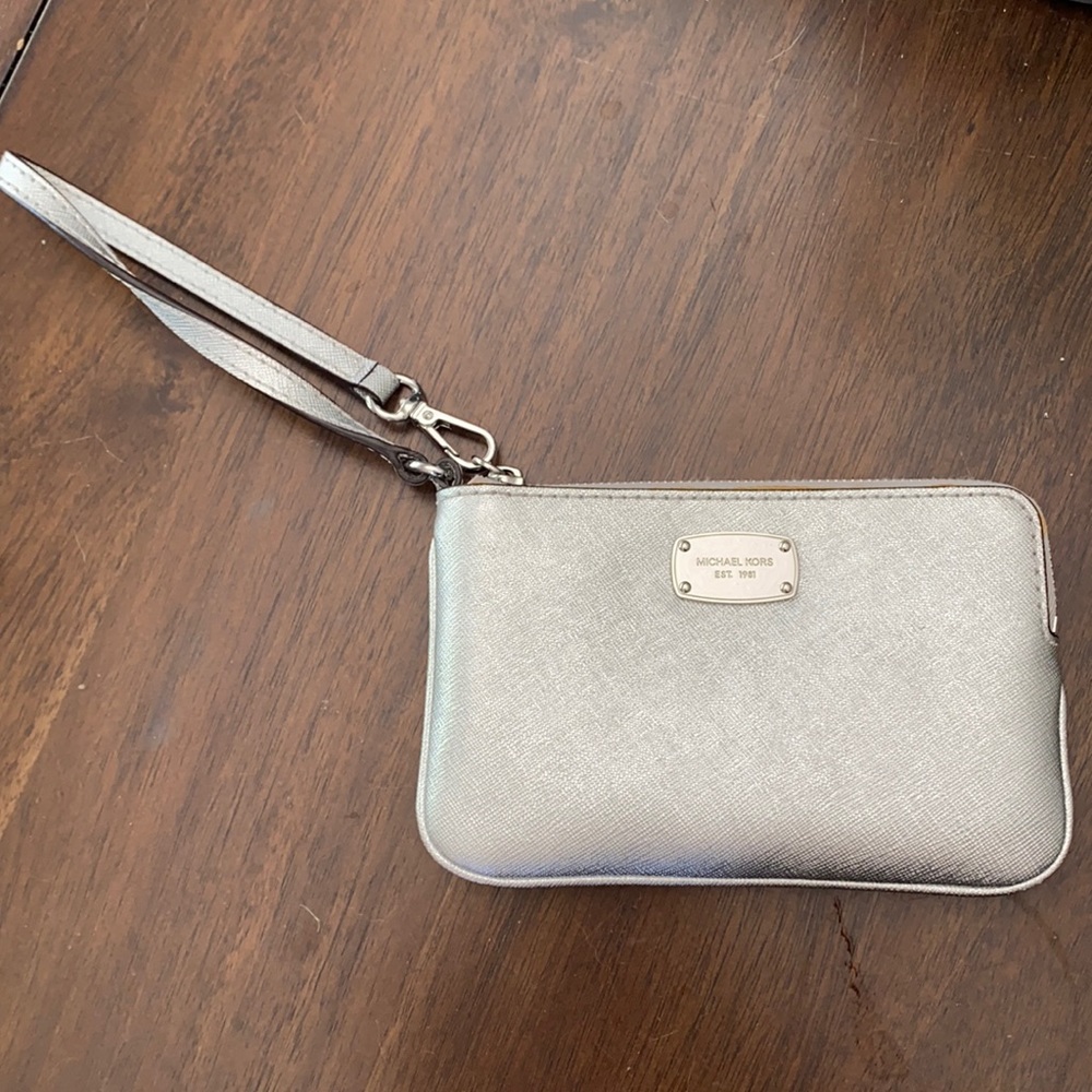 Michael Kors Silver Wristlet